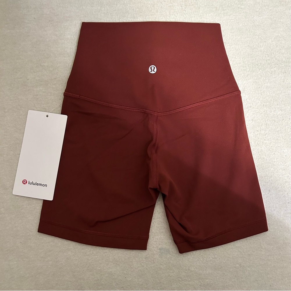 NWT SZ 0 Lululemon Align Hi-Rise Short 6”‎ Inseam Rockwood Red Maroon Activewear
